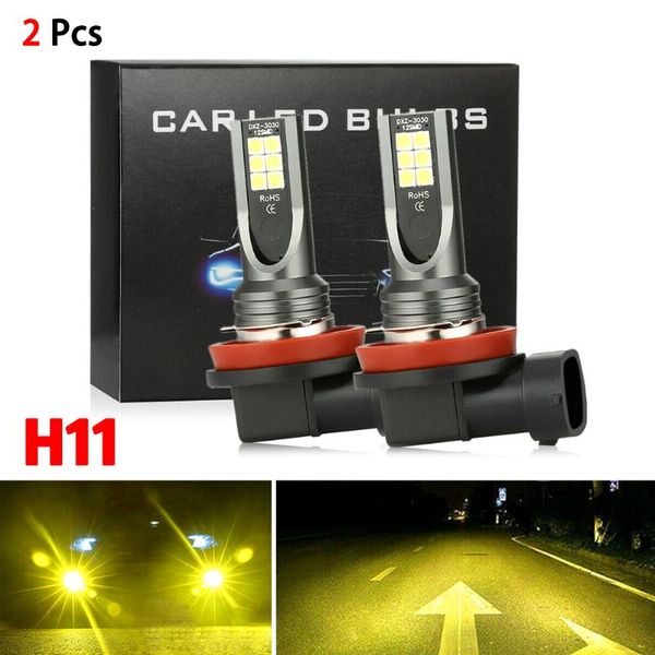 

h11 h8 h9 led fog light conversion kit 3000k yellow 350w drl lamps