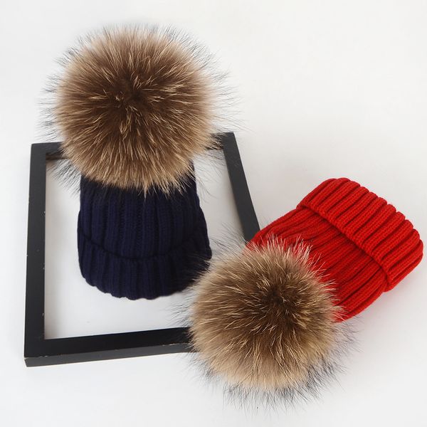 

dvacaman oversized fur ball cap pom poms winter hat for women girl 's hat knitted beanies cap brand new thick female, Blue;gray