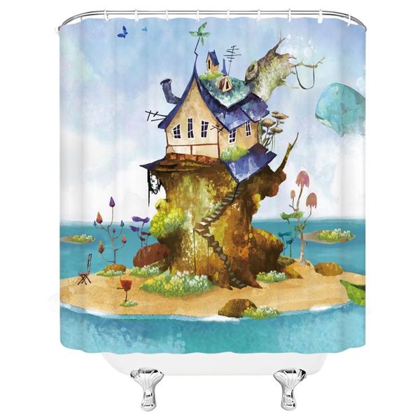 

log cabin waterproof and mildew proof fabric shower curtain bathroom 72 "x 72" w / 12 hook deliveryl