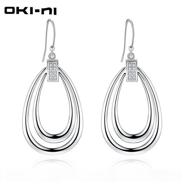 

wholesale 2017 new brand 925 sterling silver big water drop dangle cubic zirconia hanging earring for women jewelry gift yjm-122, Golden;silver