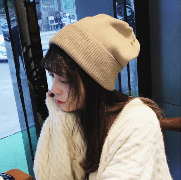 

beanies women men plain beanie acrylic adjustable knit warm winter hat skull ski slouchy solid color skullcap