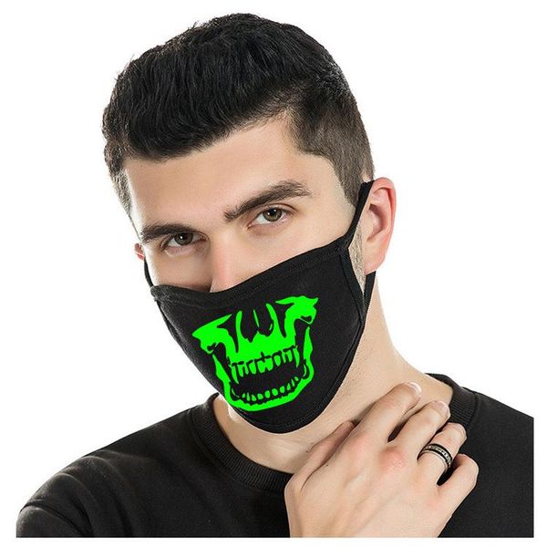 

designer mask black luminous face mask skull riding couple dustproof breathable personality tooth glow mask halloween cosplay