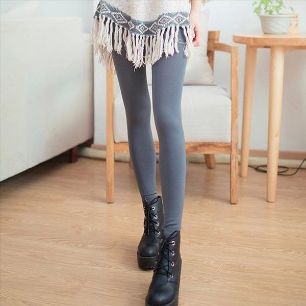 

womens leggings solid color womens stretch thicken leggings warm skinny pants footless 35 drop shipping good quality, Black