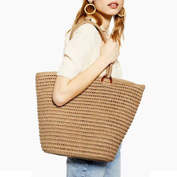 

large woman shopping bag fashion straw women handbags hand-woven women's shoulder bag summer beach females totes