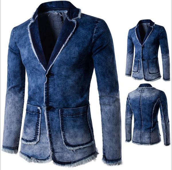 

mens designer luxury blazers spring autumn long sleeve jean suits new fashion casual male clothing, White;black