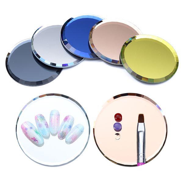 

1 pc false nail tips display board mirror glass color palette practice shelf tool nail art decoration tools accessories