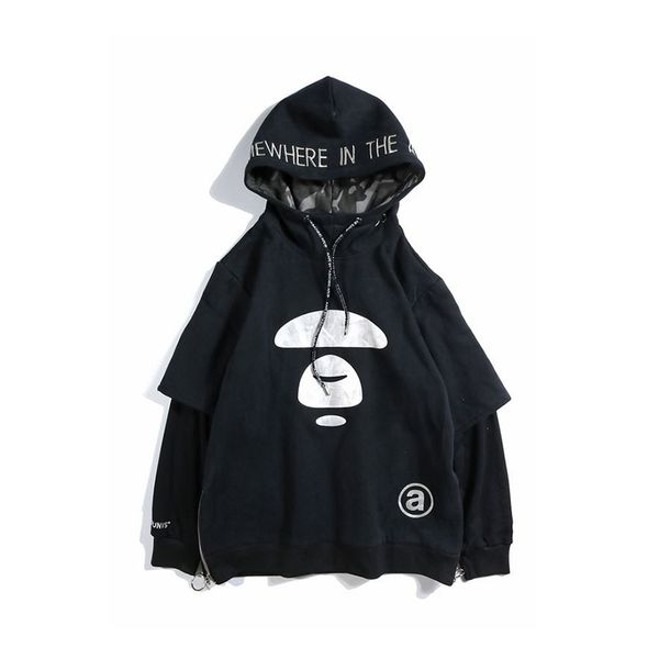 

aape brand new mens designer hoodies mens casual long sleeves jacket fashion sweatshirt mens designer pullover 2 c, Black