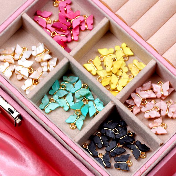 

quality 10pcs/set fashion cute butterfly jewelry accessories gold silver color charm jewelry diy earrings necklaces material