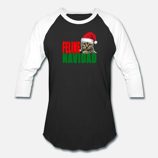 

feline_navidad_ t shirt men designer tee shirt round collar cool loose authentic spring normal shirt