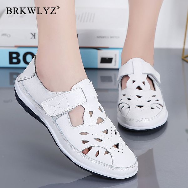 

casual women's flats design driving shoes comfortable handmade leather shoes breathable footwear female adult, Black