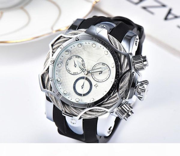 

big men modern 50mm watches luxurious quartz movement black rubber watch brand female watches fashion sliver 60 minute mark wristwatch, Slivery;brown