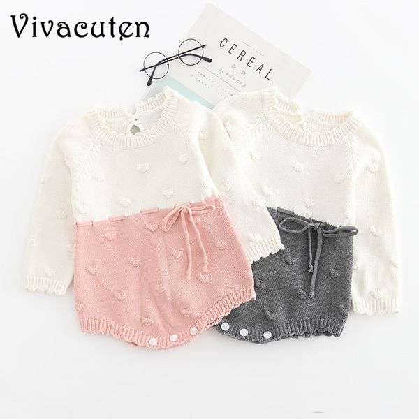 

autumn baby knitted rompers sweater baby girls long-sleeve knitted overalls infant girl princess cotton clothes baby boy romper, Blue