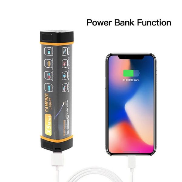 

camping lantern multi-function 6-in-1bug zapper emergency rechargeable powerbank waterproof magnet led tent light