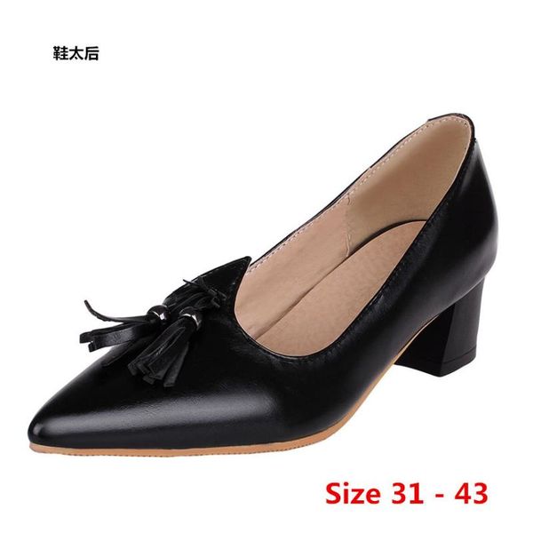 

med high heels women scarpin sandals ladies high heel shoes woman pumps small big size 31 - 43, Black