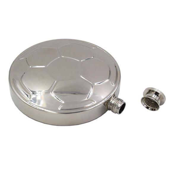 

portable round 304 stainless steel football hip flask mirror design round wine hip flask men pocket wine flagon with funnel dh1203 t03
