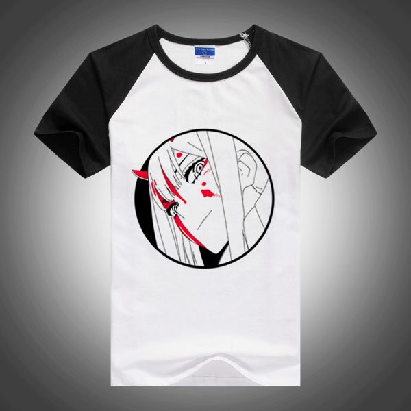 

fashion harajuku men tshirt zero two darling anime girl printed male t shirts japanese anime casual white o-neck tshirts