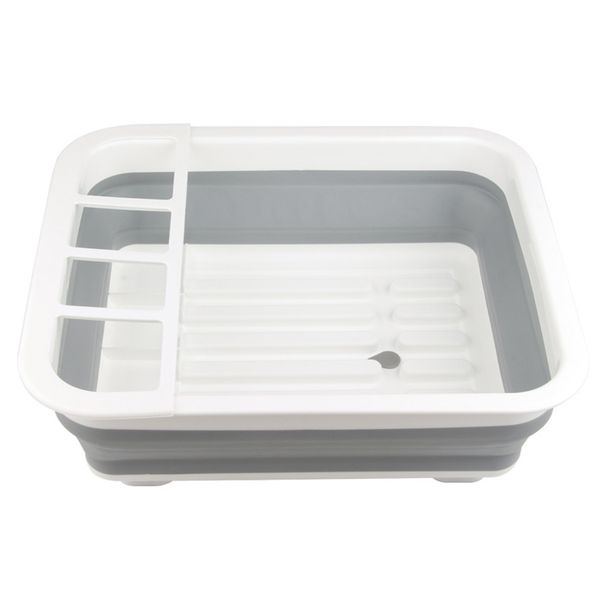

tpr practical dish rack drain hole bowl storage foldable sink design kitchen