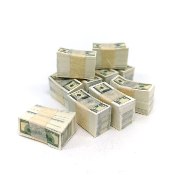 

pocket-size paper money a bundle miniature play money us $100 / $1banknotes dollhouse toy accessories shooting props