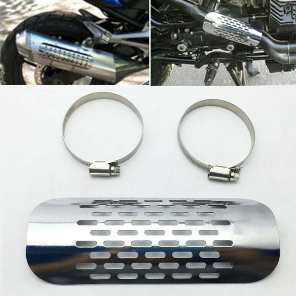 

universal black exhaust muffler pipe heat shield cover heel guard for motorcycle motorbike
