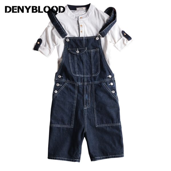 

denyblood jeans fshion blue black jeans men jumpsuits denim overalls denim overalls bibs shorts jumpsuite for men 7166