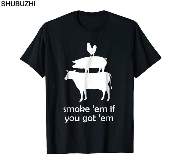 

funny bbq t shirt smoking meat smoker grilling food lover cotton new trendy men logo shirts