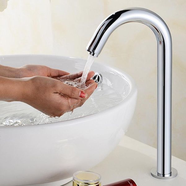 

g1/2in thread automatic induction infrared sensor basin faucet single cold water tap with control box sink taps for bathroom