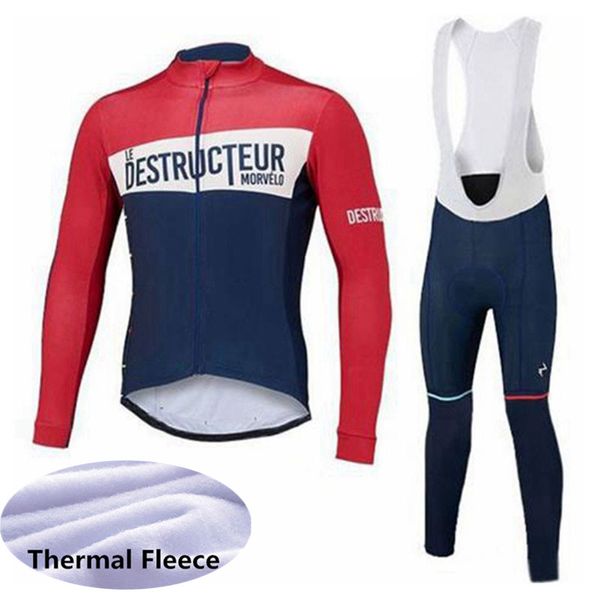 

cycling winter thermal fleece jersey bib pants sets uniform men's mtb sportwear bicycle jacket long sleeve cycling sets s70952, Black;blue