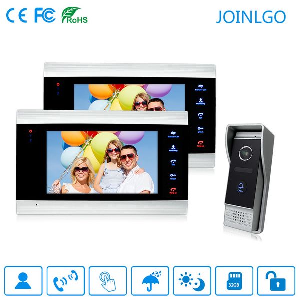 

video door phones wired 1.0mp 720p ahd phone intercom doorbell system motion detection ir camera 1 / 2 monitor