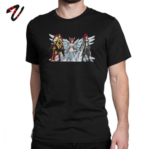 

fairy tail мужчин футболки erza scarlet сумасшедшая аниме tshirt 100% хлопка с коротким рукавом майка o шея t-shirt designer tops harajuku