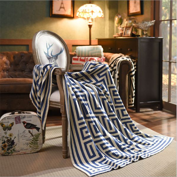 

blankets hap-deer jacquard blanket cotton geometric drawing knitted blankets,lunch break lazy blanket, both sides available