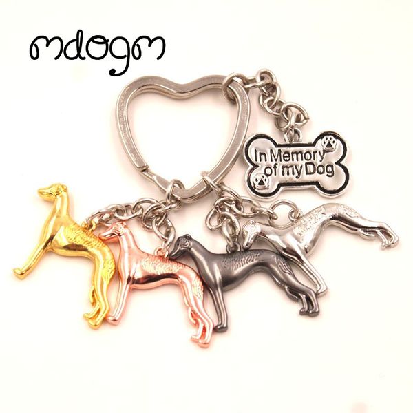 

4 colors whippet cute dog animal purse handbag charm handmade pendant keychain for bag car women men key ring love funny k065, Silver