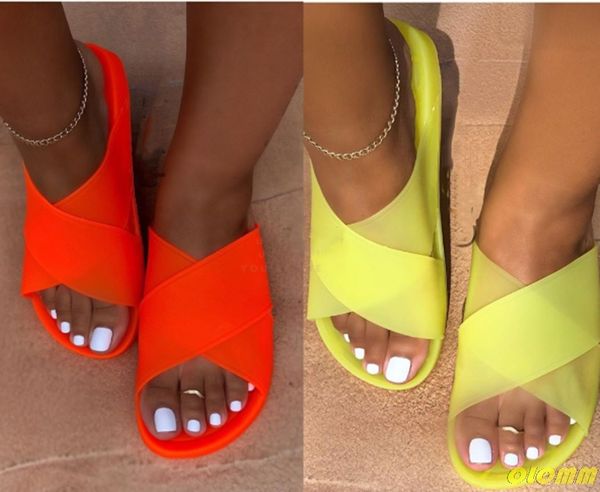 

2020 new women's shoes europe candy color flat with sandals slippers sequins beach shoes outdoor home travel slippers, Black