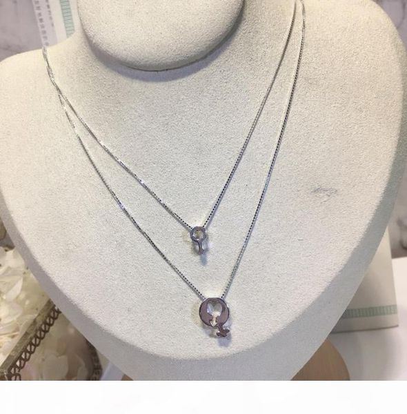 

classic designer tif jewelry necklace 925 sterling silver men and women logo two-in-one pendant necklace