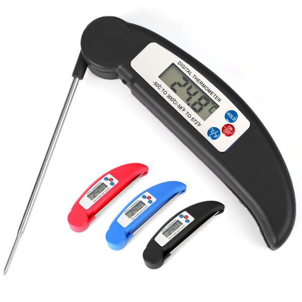 Termometro per alimenti LCD digitale sonda termometro da cucina pieghevole strumento per test della temperatura dell'olio dell'acqua del forno per carne BBQ SN4645