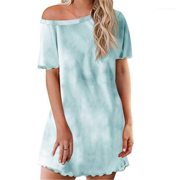 

tie dye с коротким рукавом пижамы женщин летнее платье повседневная мода mother одежда сыпучие printed главная костюмам, Black;gray