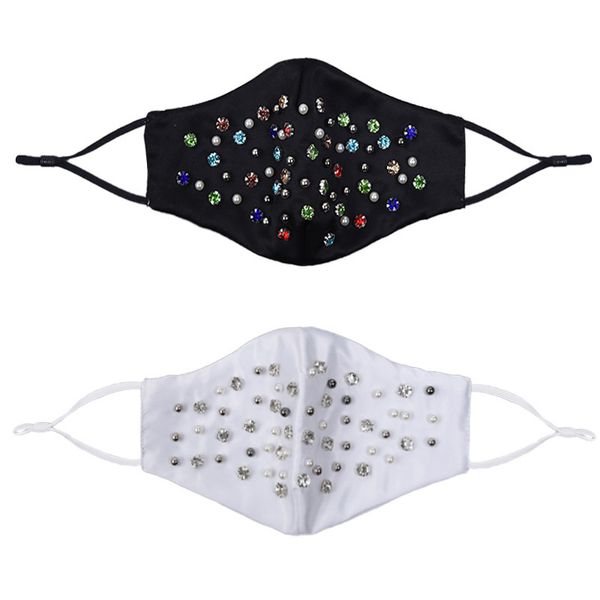

women shiny crystal pearl mask pm2.5 face mask diamond mask cotton protection masker anti-dust mouth masks anti-pollution woman masks