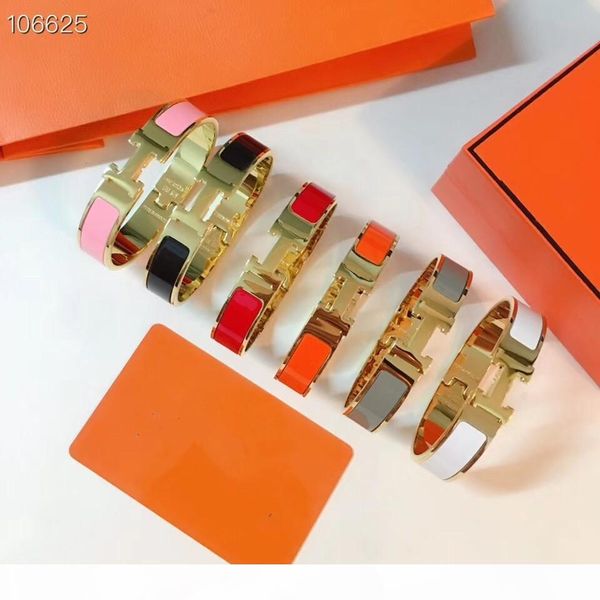 

europe and the united states spring bracelet letter enamel titanium steel bracelet 6 color optional, Gray