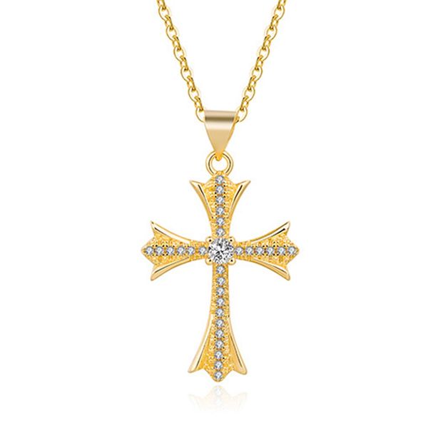 

classic cross pendant elegant silver color christian jesus necklaces for women jewelry accessories