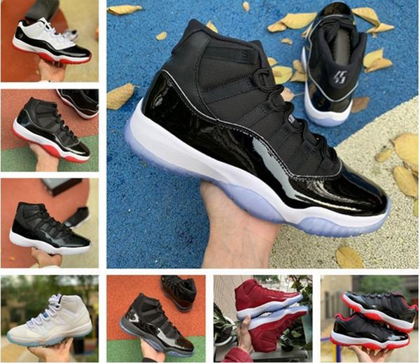

2020 prom night mens 11s basketball shoes 11s cap and gown gym red space jam women sports sneakers size 40-46