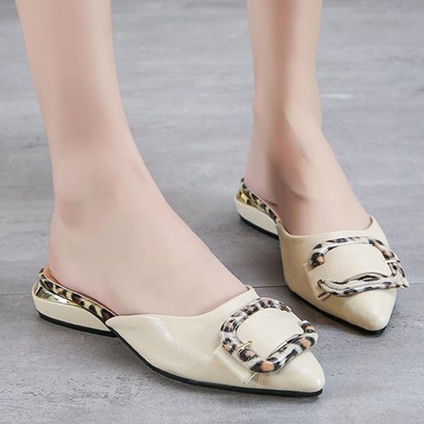 

sagace pointed toe suede square heel flat heels muller slippers women 2020 summer shoes women fashion outdoor slippers ladies, Black