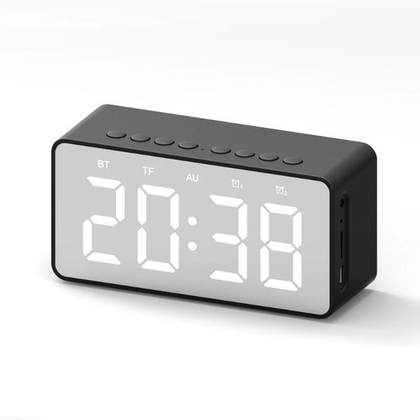 

bt506 mini bluetooth wireless speaker super bass mirror with screen clock gift card bass small sound professional