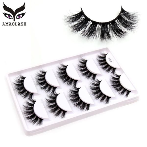 

false eyelashes amaolash 5 pairs 3d mink lashes handmade natural long eye fluffy faux cils