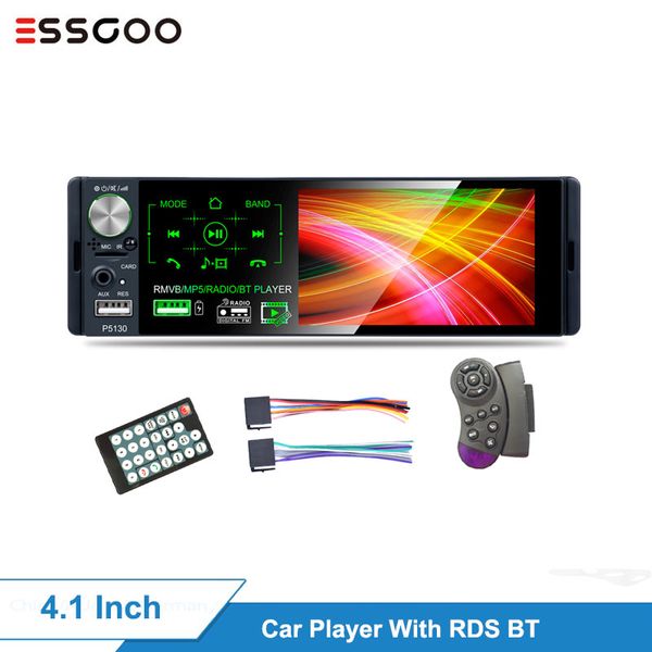 

essgoo 4.1'' car radio rds am bluetooth fm tft touch screen supports usb tf aux rear view camera mp5 player car dvd