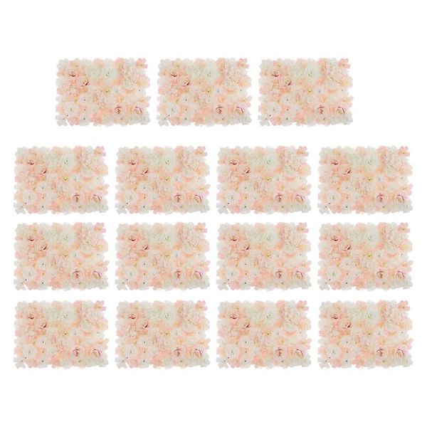 

15pcs wedding decoration artificial silk flower wall panels white champagne 23.62 x 17.72 x 2.76 inch