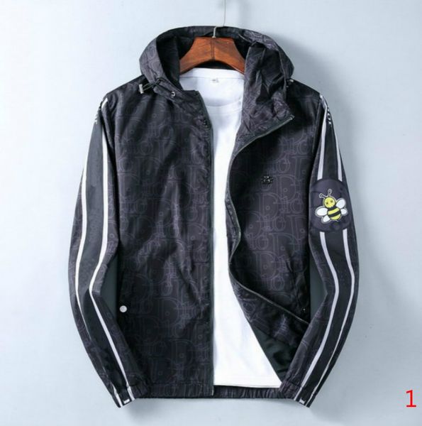 

20s fashion men's jacket spring autumn winter sports casual jacket stand collar trend letter embroidery zipper clothing size m-3xl, Black;brown