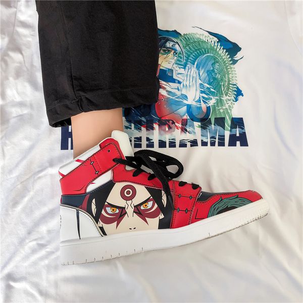 

men fashion sneaker lace-up high shoes for male comfort cartoon sneakers for men shoes sneakers, Black