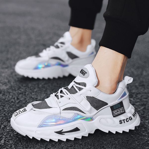 

summer men's shoes blade bottom mesh breathable athletic shoes men casual 2020 new style extra high dad trendy students
