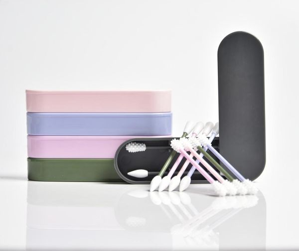 

lastswab многоразовые хлопковые тампоны для уборки ухо cosmetic силиконовые бутоны палочки с коробкой для очистки макияжа и прикосновения dh