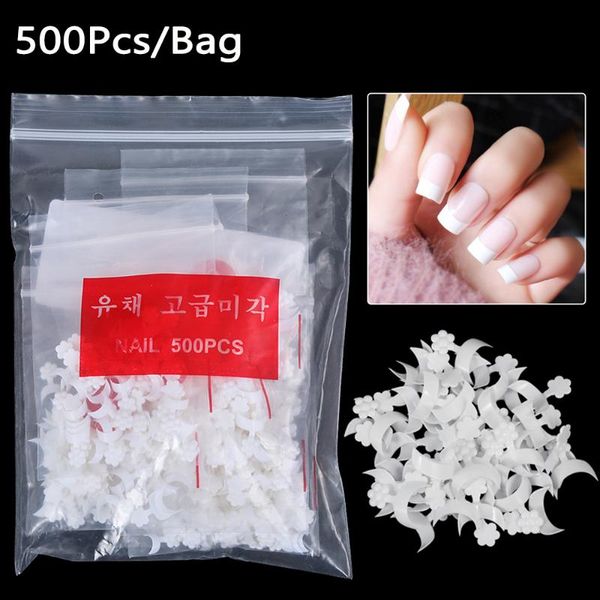

new 500pcs/bag short french false nail tips french nail art artificial acrylic gel uv manicure design set diy tool, Red;gold