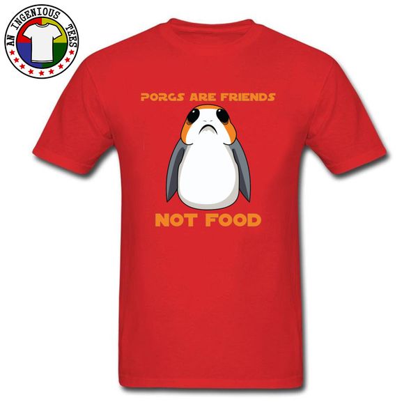 

funny t shirt porgs are friends not food pure cotton tshirt for men cute animal 3d t-shirts gift clothing shirt